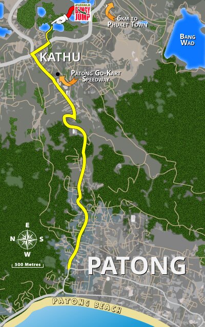 Map showing location of Phuket Bungy Jump
